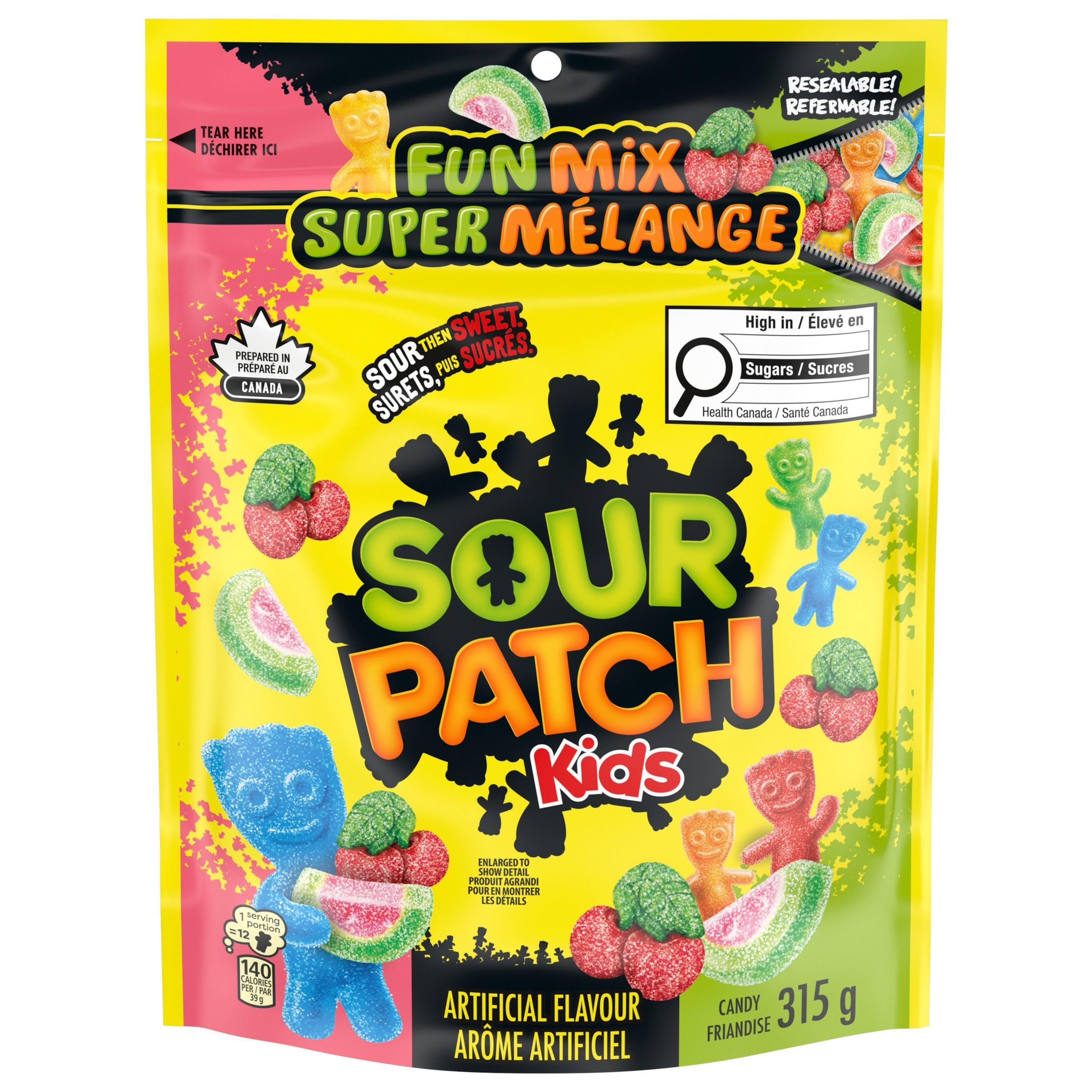 Maynards Sour Patch Kids Fun Mix Candy, 315g/11 oz. Bag (Imported from Canada)