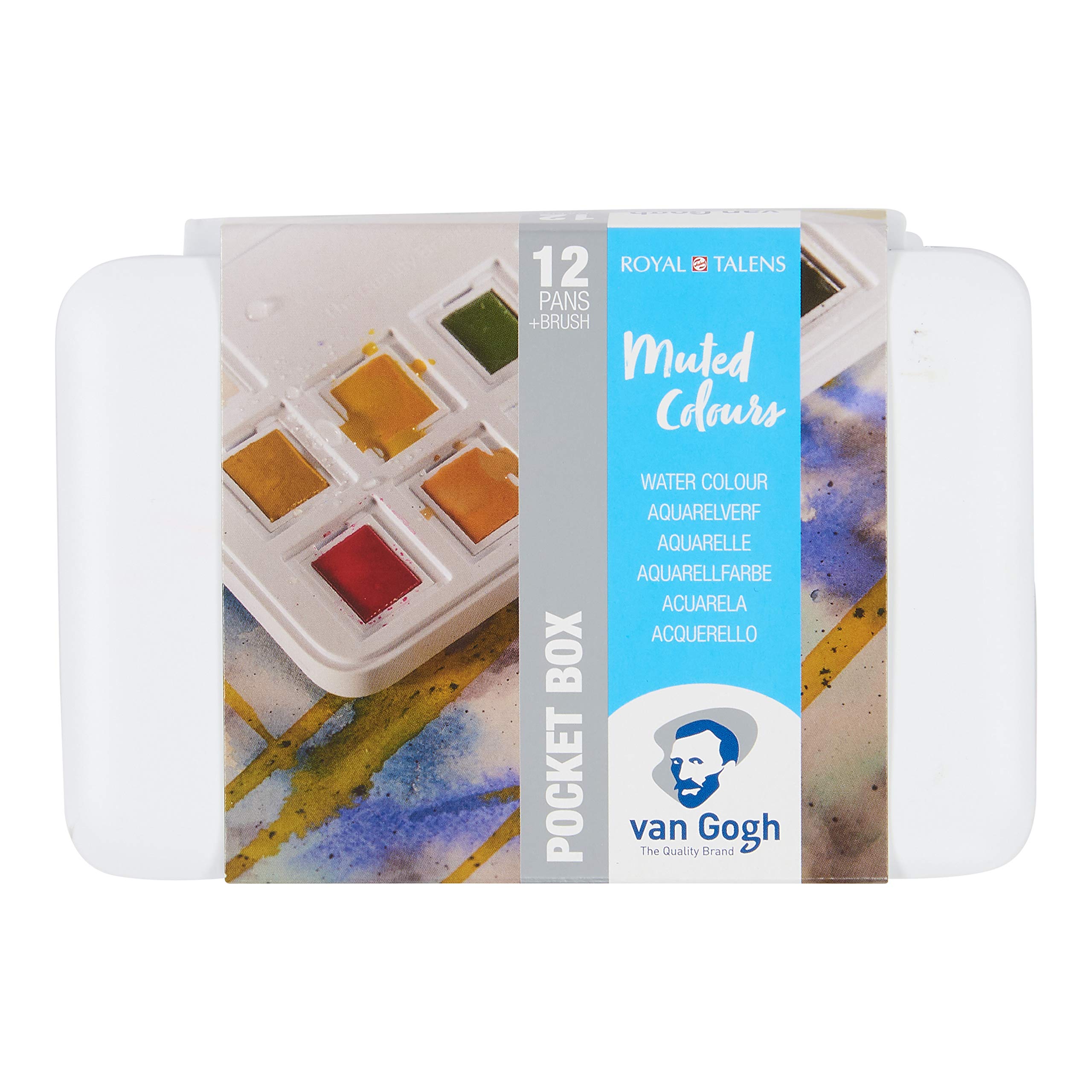 Van Gogh Set de peinture aquarelle, Boîte de poche en plastique, 12-demi-pans Couleurs sourdes Sélection