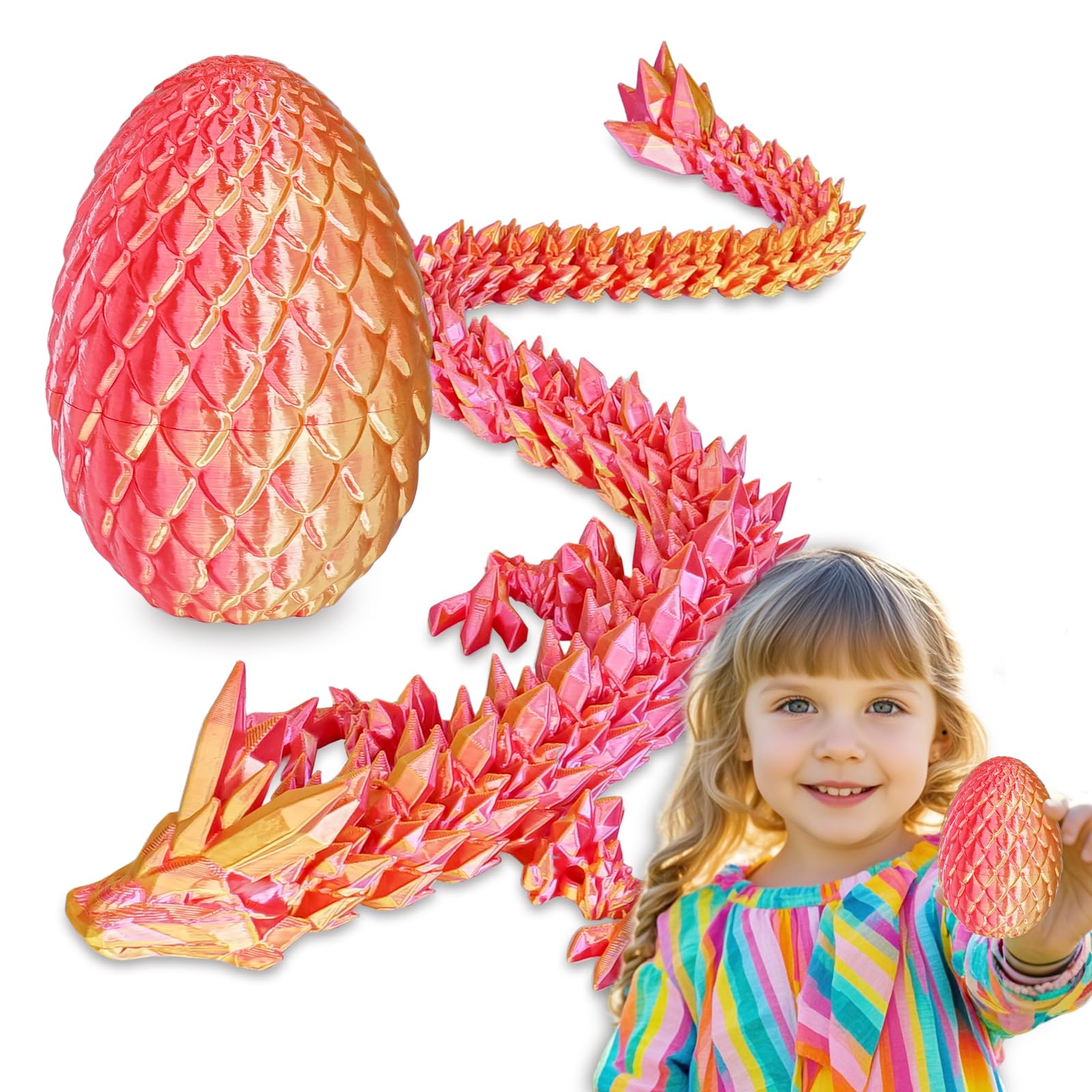 Surprise Dragon Egg with Dragon Inside, Gifts for Kids and Adults 3D Printed Fidget Toy, Ideal for Christmas Easter