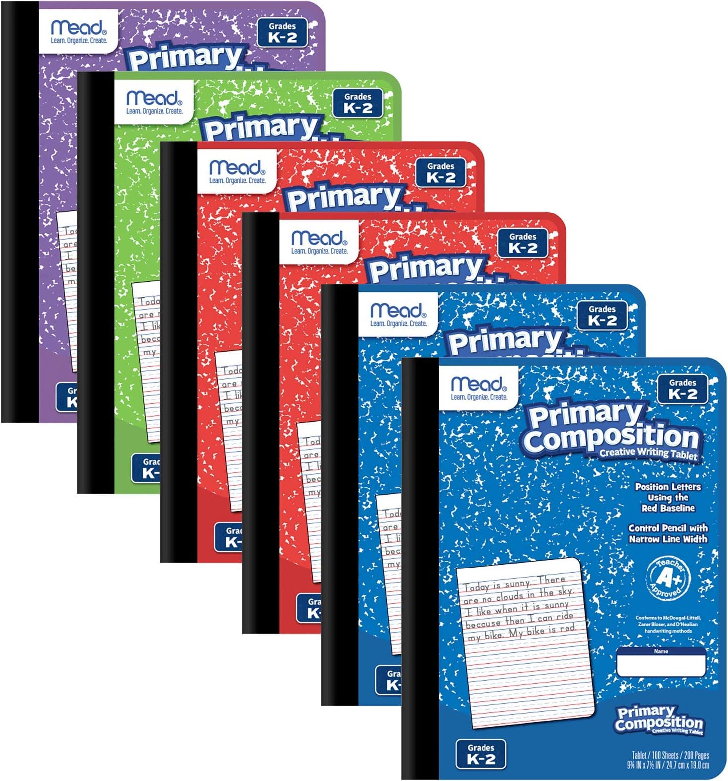 Mead Primary Composition Notebook K2, 6 Pack Primary