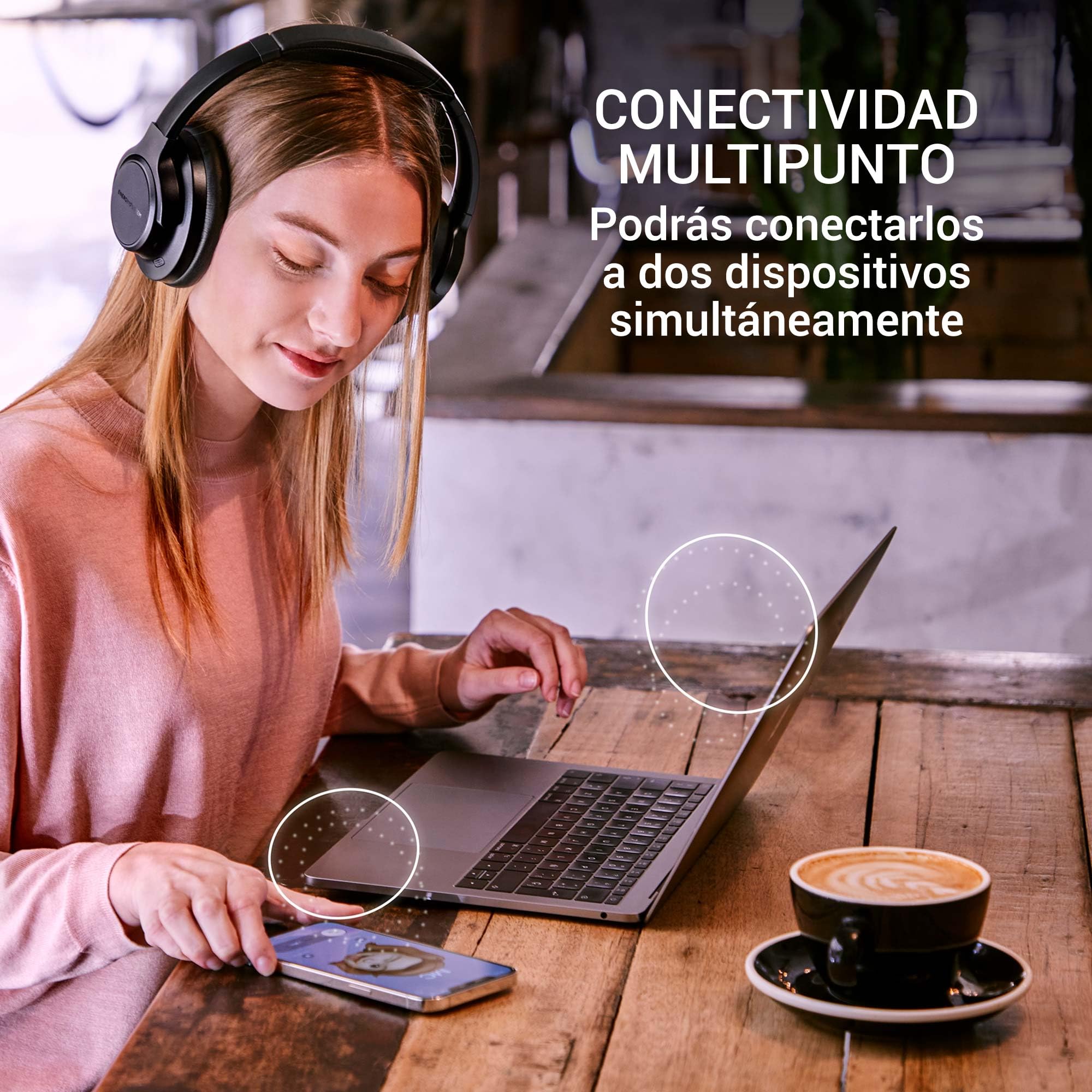 Energy Sistem Silent ANC - Auriculares con cancelación de Ruido (Hybrid ANC, Plástico Reciclado, Bluetooth 5.4, 100 Horas batería, Quick Charge)