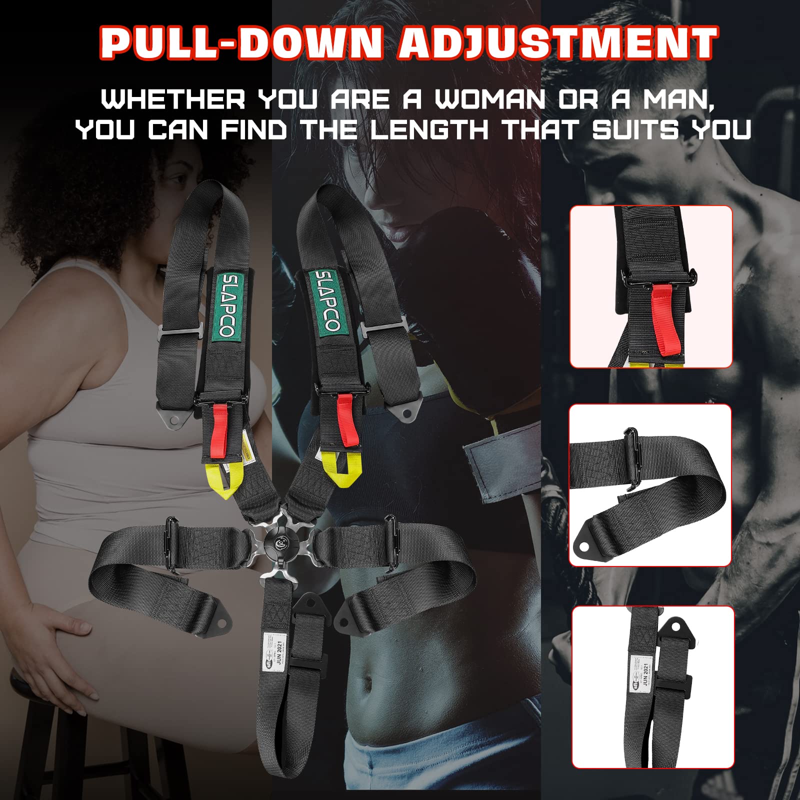 DING.PAI 5 Point Racing Harness Seat Belt Market Bucket Seats