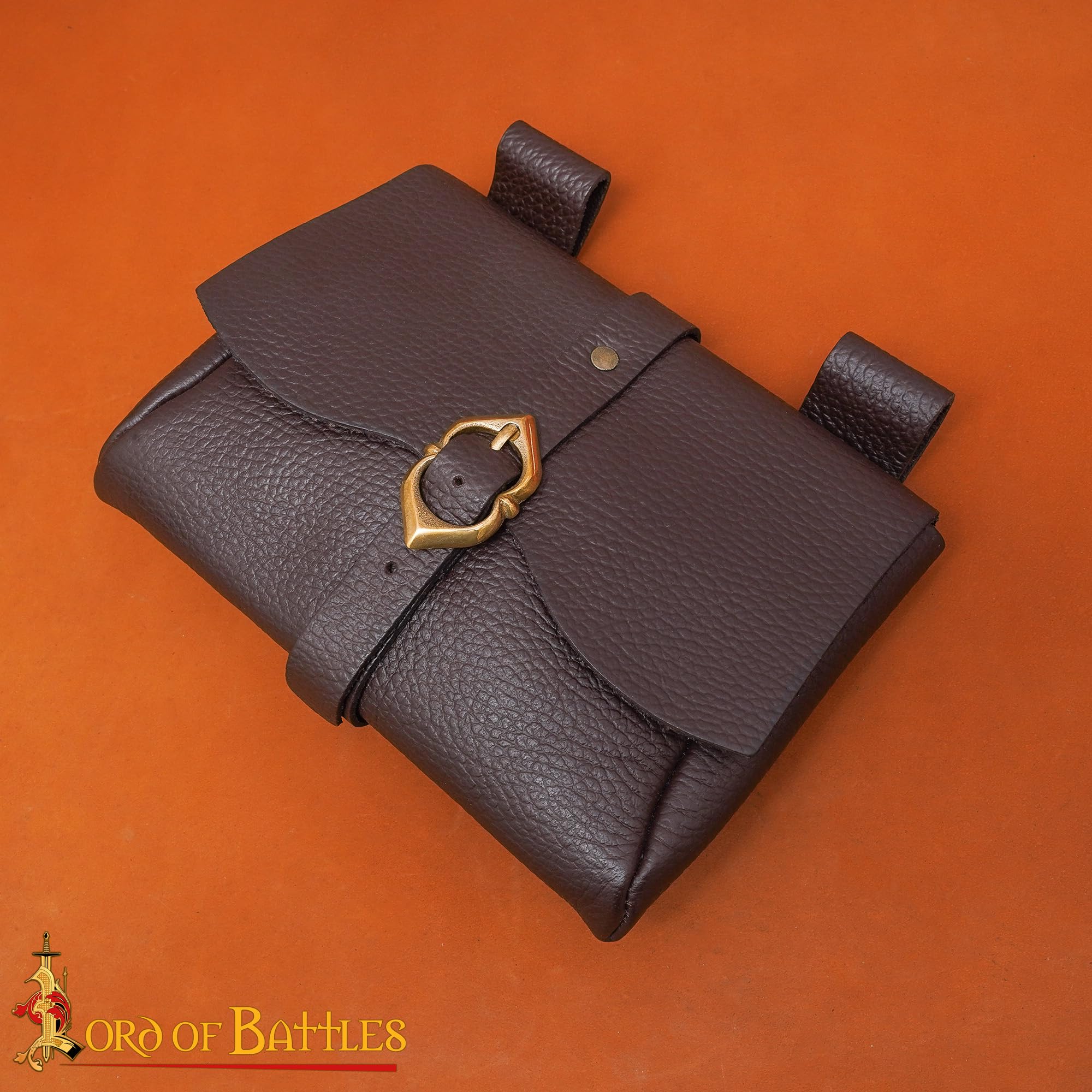 Lord of Battles Mittelalterliche Gürteltasche aus Leder | Renaissance-Kostüm | LARP Taille Kostüm COSPLAY | Kuriertasche