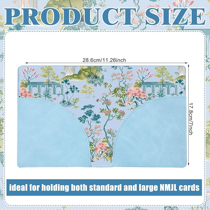 Funda para cartas Mahjong 11.25 x 7 pulgadas con diseño floral miniatura 3