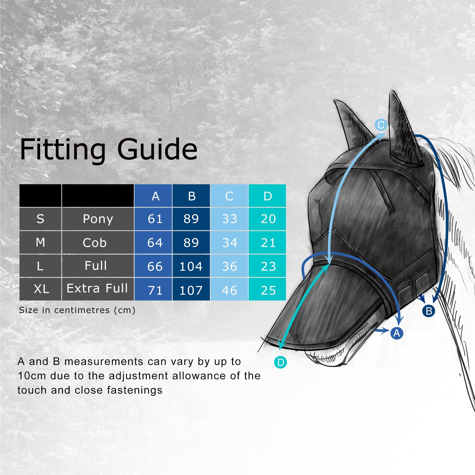 Harrison Howard CareMaster Thick Fleece Padding Translucent Fine Mesh Horse Fly Mask Standard Moonlight Silver Medium Cob — view 7