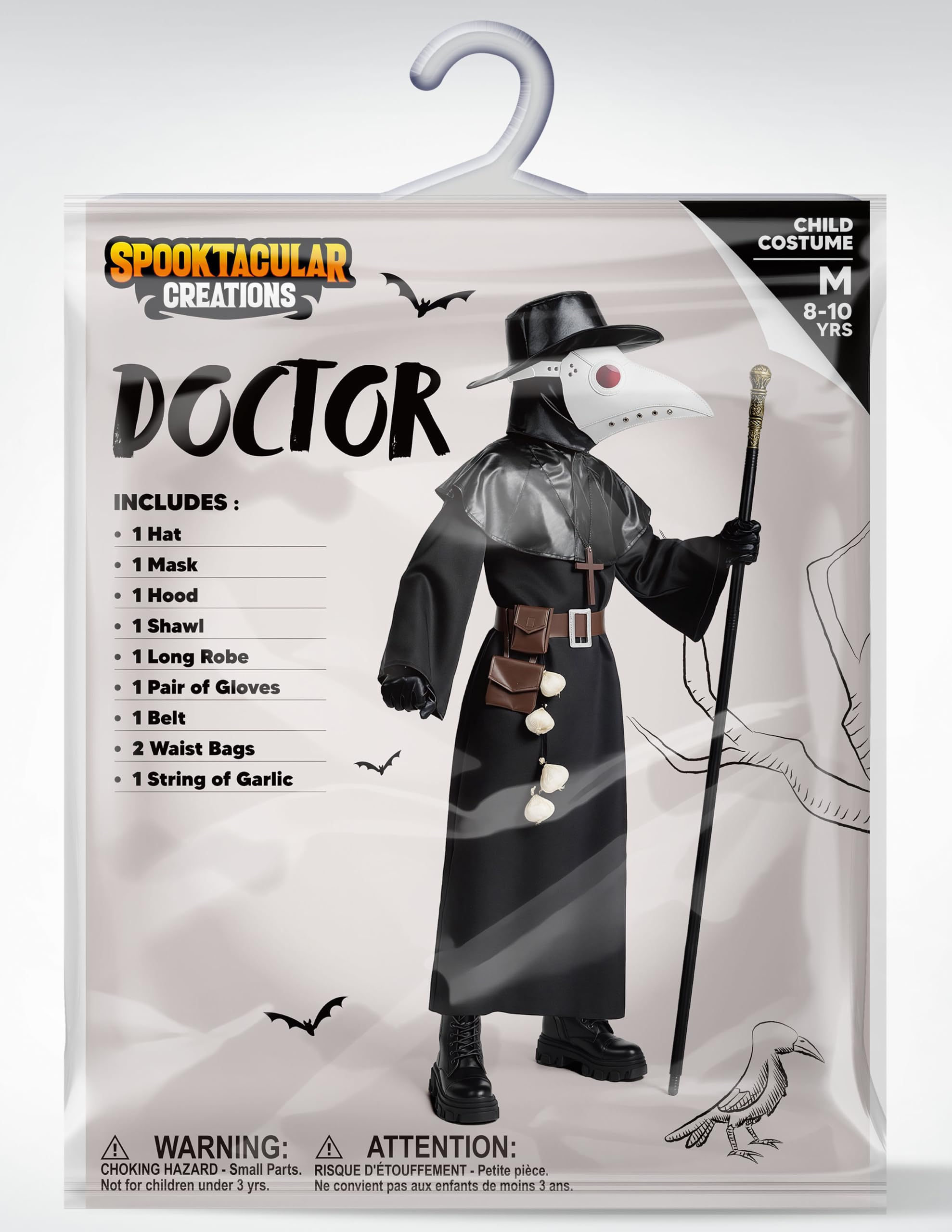 Spooktacular Creations Costume de médecin de la peste blanc pour enfant
