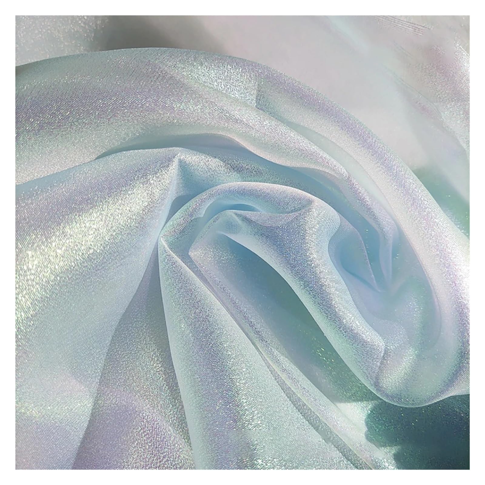 Glitter Metallic Fabric, Shiny Glitter Organza Voile Fabric Gauze 150cm x 100cm(5)