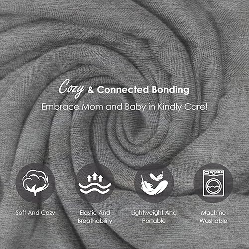 Miniatura 2 de Portabebés, ligero para recién nacido y bebé, suave soporte para envolver, acogedor portabebés de 7-35 libras, gris