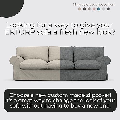 Miniatura 2 de comfortly Funda para sofá EKTORP de 3 asientos, funda de repuesto resistente de 7 piezas, resistente tela nanotecnológica a prueba de mascotas y