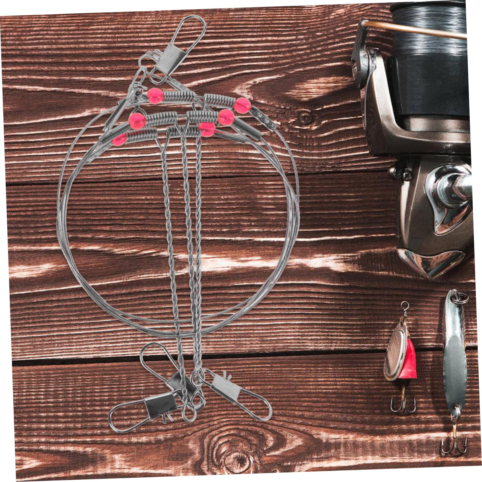 GALPADA 4 Sets Fishing Leaders Wire Trace Rigs with Swivel Snap for Sea Fishing Tangle Design for Enhanced Efficiency and Durability