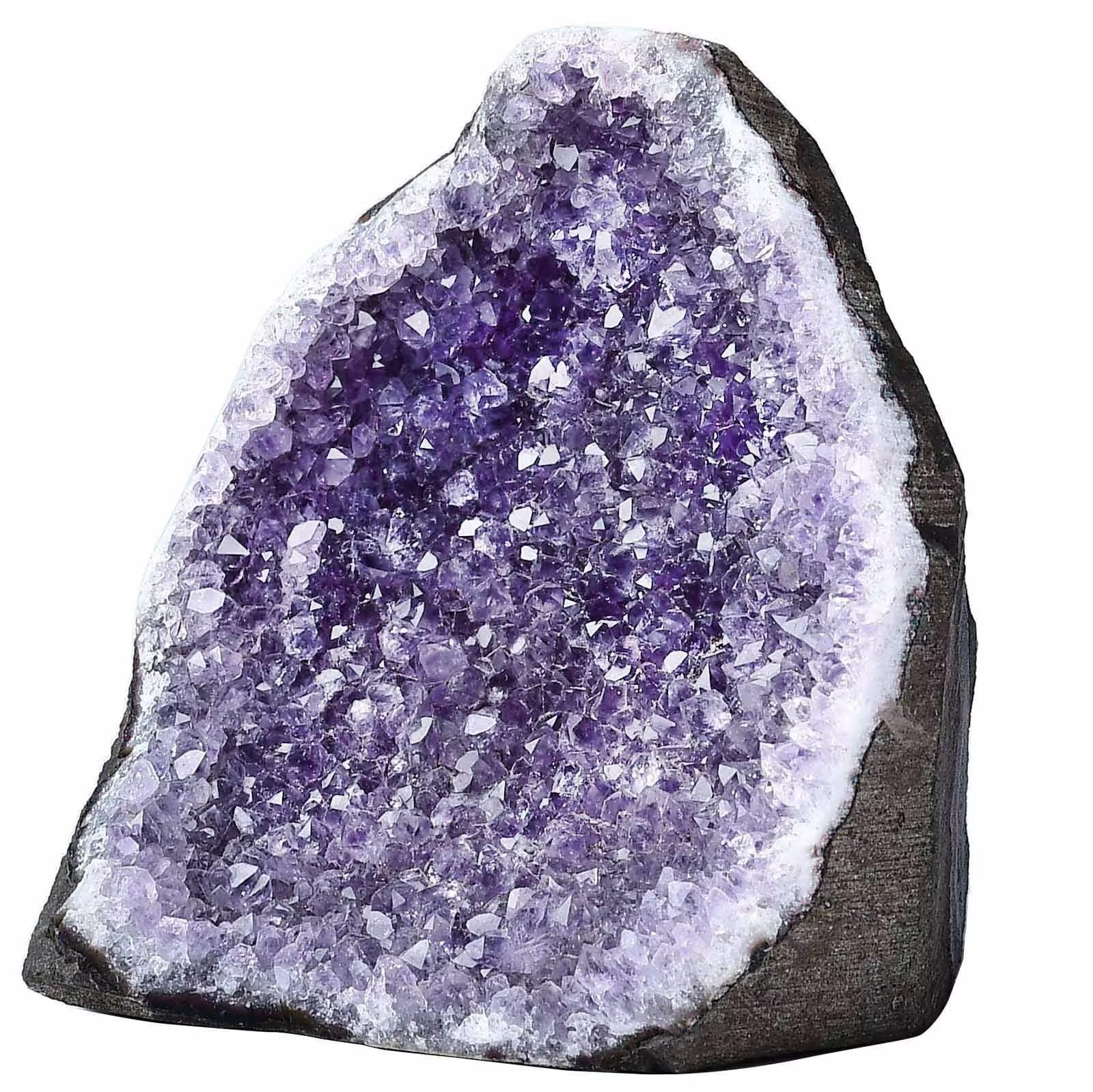 Natural Amethyst Cluster Geode Large Healing Crystal Stone Collection Mineral Specimen Home Office Decor Meditation Gifts 0.6-0.8 Pound