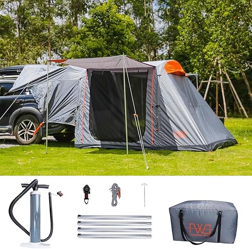 Tienda de campaña inflable SUV para camping, fácil de instalar, tienda de campaña impermeable con lonas, tiendas de campaña portátiles con 2 puertas