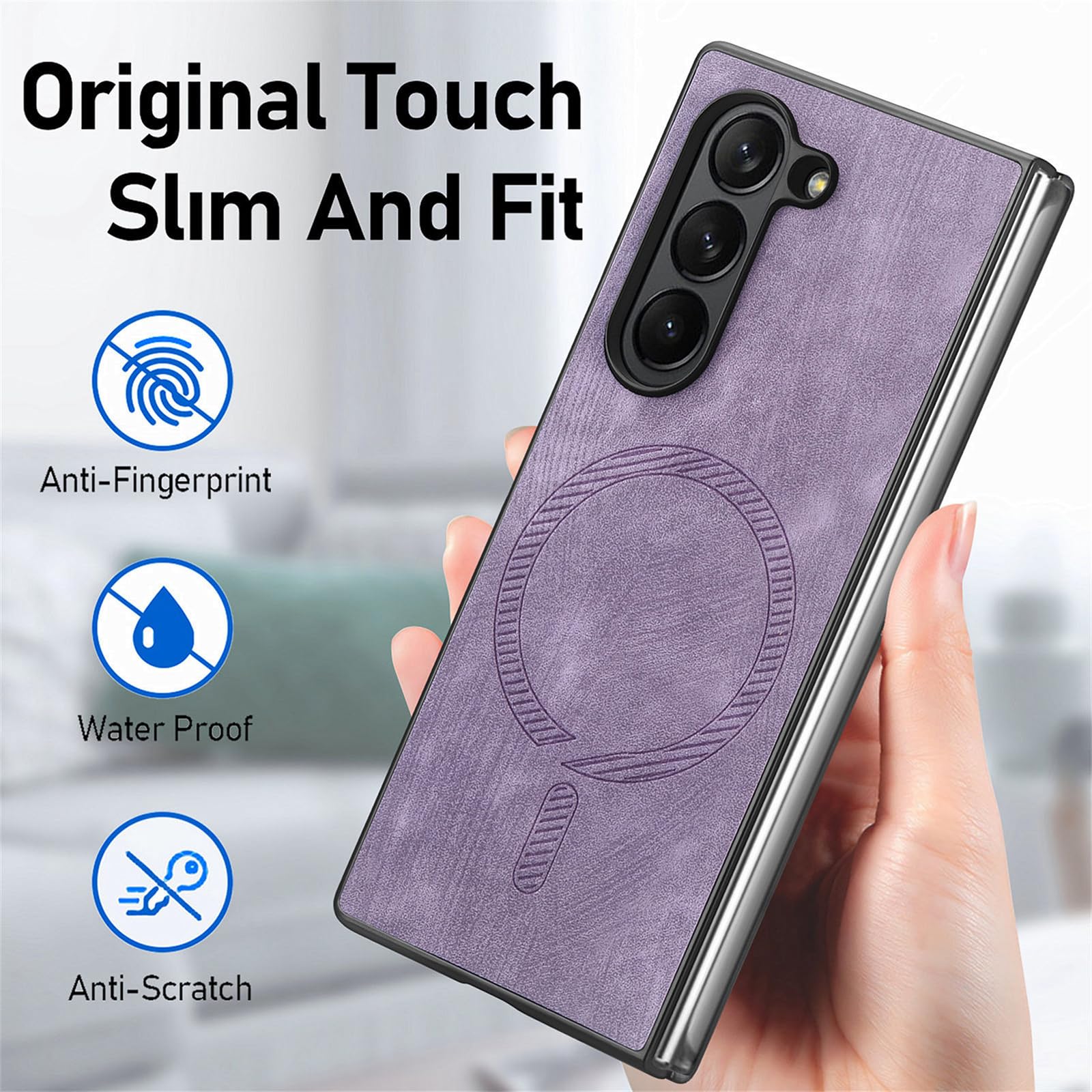 Hülle Für Samsung Galaxy Z Fold 8 Ultra, Magnetisches Lederhülle Rückseite