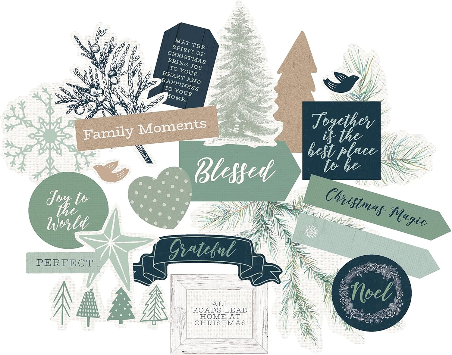 Kaisercraft Collectables Cardstock Die-Cuts-Mint & Mistletoe