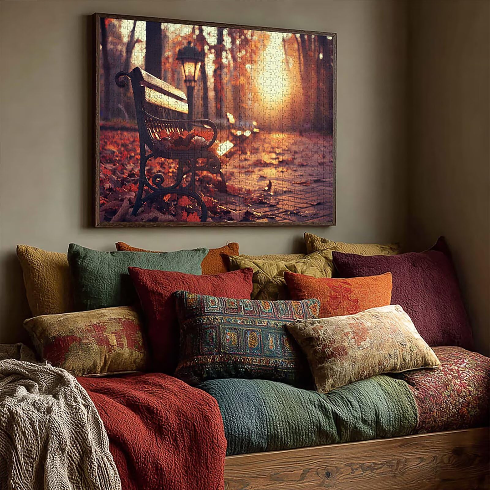 Puzzle 3000 elementów dla dorosłych o zachodzie słońca, drewniane puzzle, 122 x 81 cm, części ściśle do siebie pasują, dla mężczyzn, kobiet, starszych seniorów, relaks i odstresowanie, prezenty