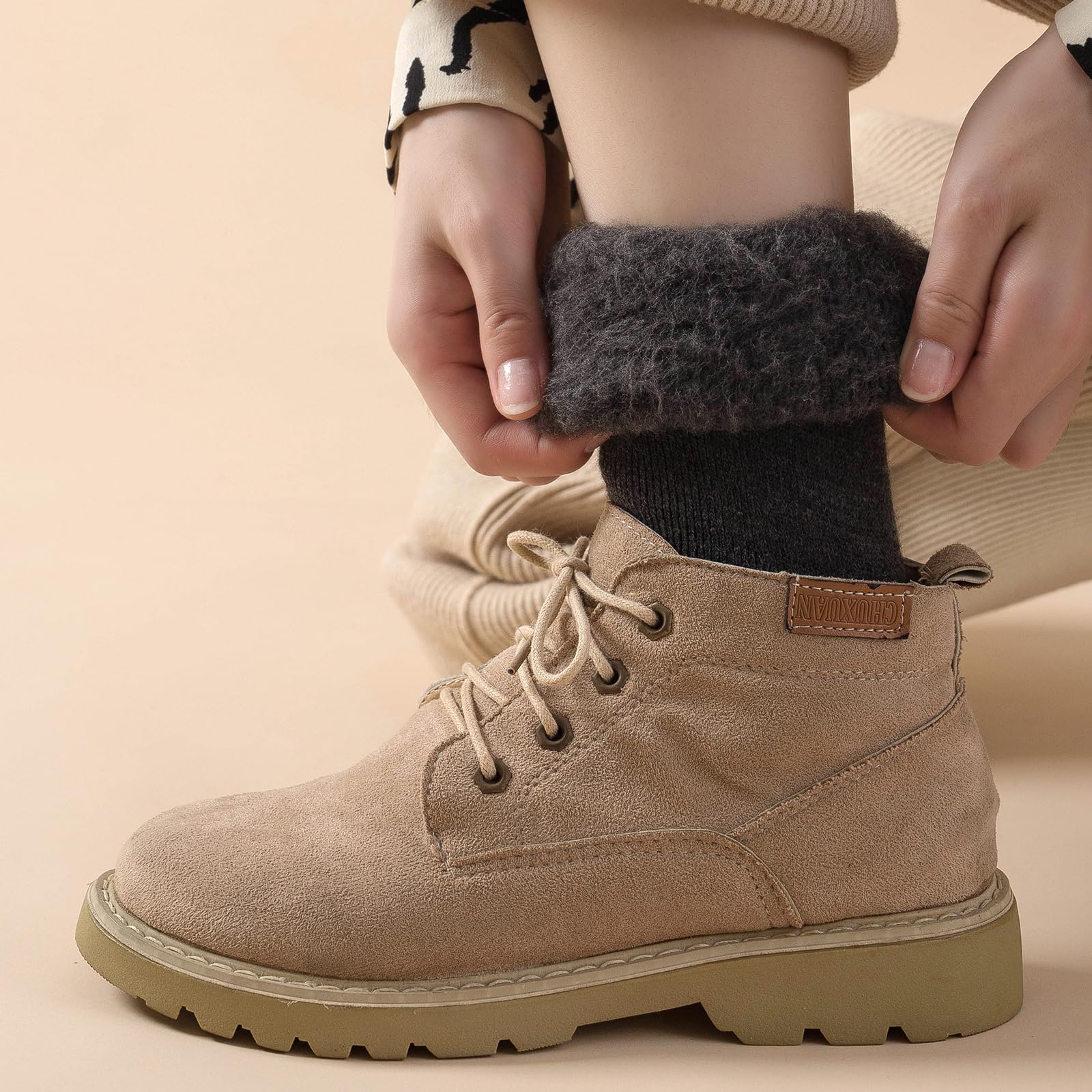 HUGSWEET Beheizte Thermosocken für Damen, extrem kaltes Wetter, Winter, warm, weich, gemütlich, mit Geschenkbox