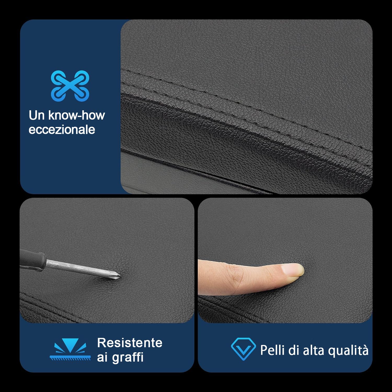 Scatola portaoggetti per bracciolo per Kia Rio 2018 2019 2020 2021 2022 con portabicchieri, scatola portaoggetti per console centrale a doppio strato, accessori per bracciolo neri (4 USB neri con cavo
