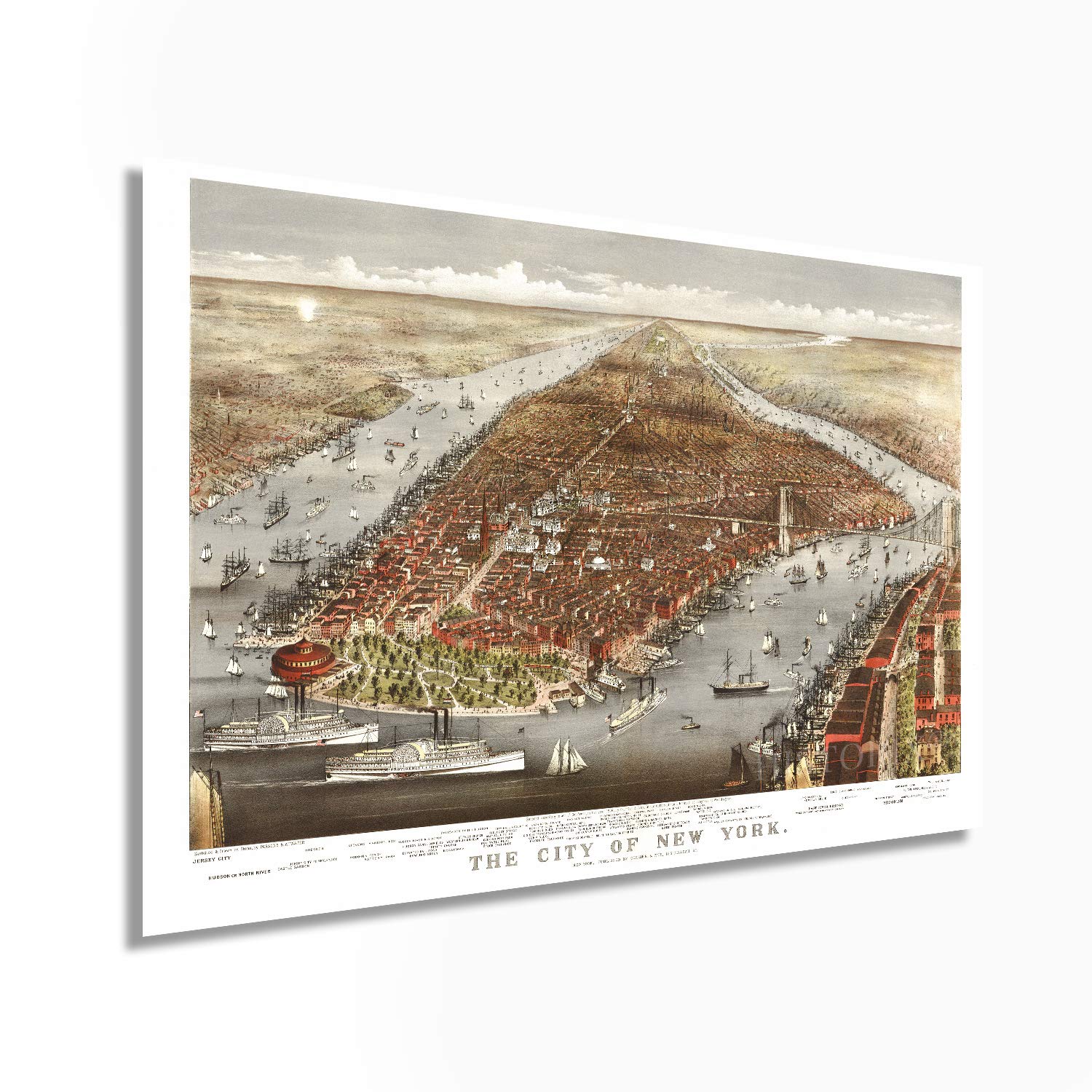 Buy HISTORIX Vintage 1876 New York City 24x36 Inch NYC Wall Art