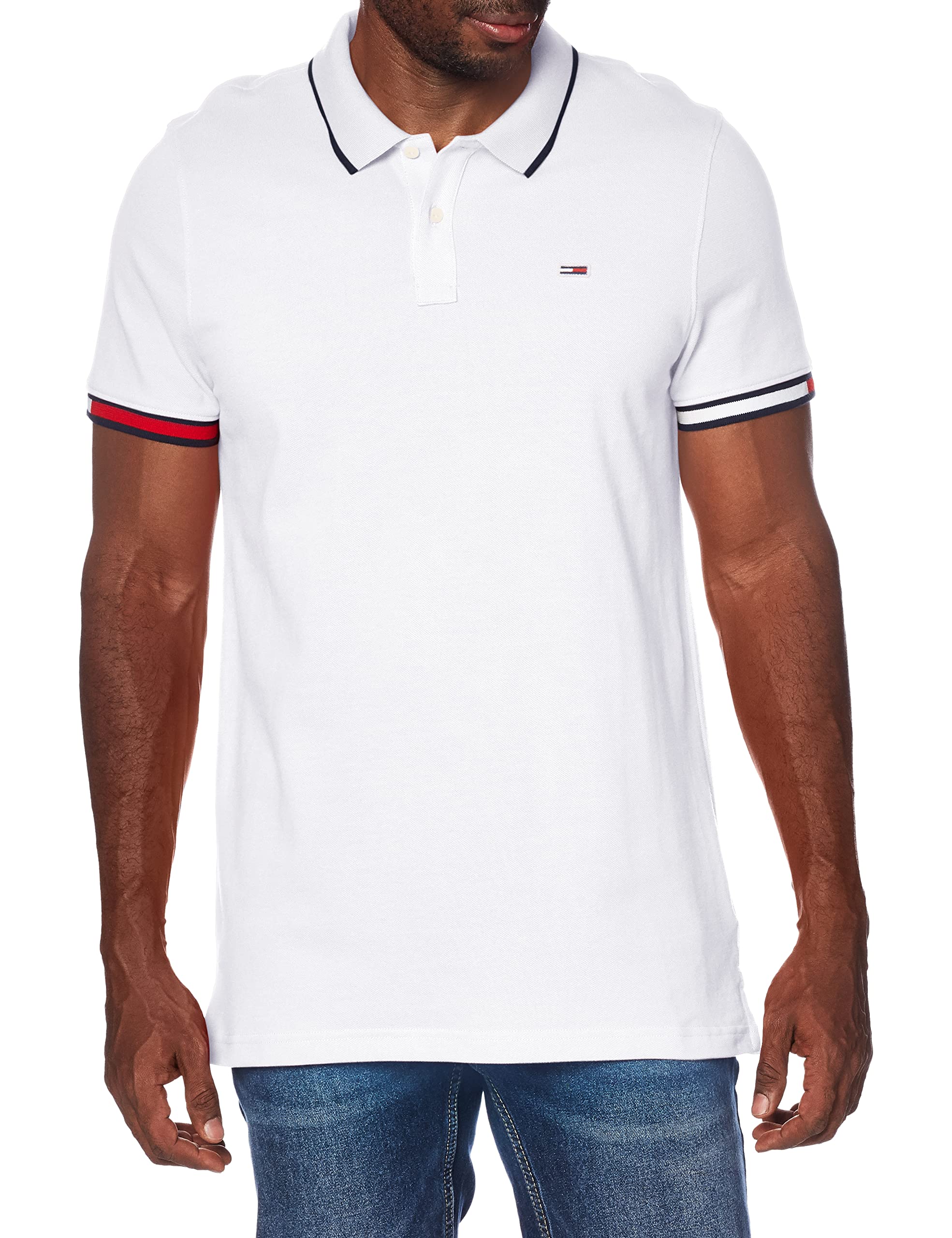Tommy Jeans Tjm Reg Flag Cuffs Polo Dm0dm12963 Polo a Maniche Corte Uomo (Pacco da 1)