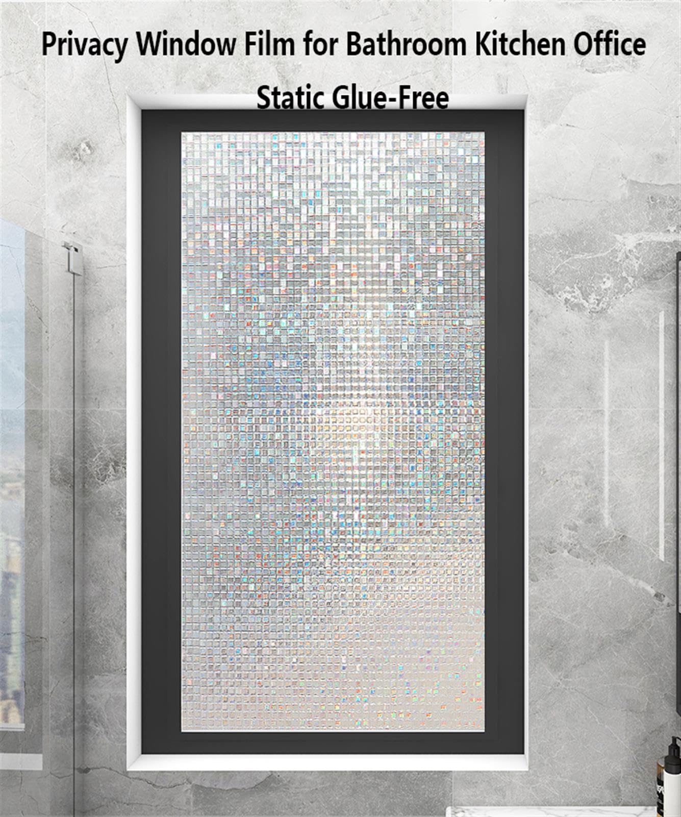Tęczowa folia chroniąca okno 80x200cm dekoracyjne witrażowe zasłony okienne elektrostatyczne przyleganie zdejmowana naklejka na okno blokująca promieniowanie UV,D