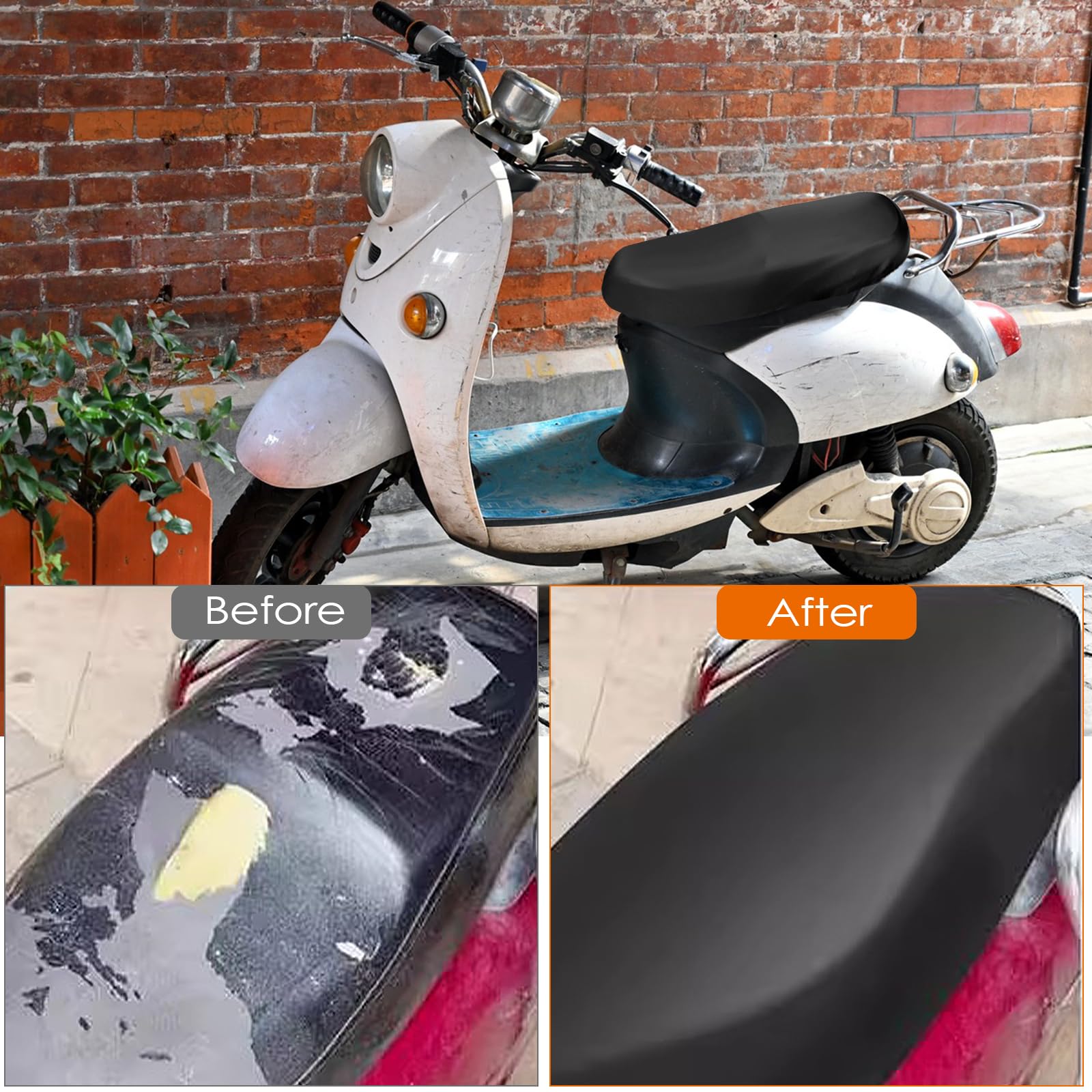 Coprisella Moto Universale - Impermeabile, Antigraffio, In Pelle Elasticizzata, Nero
