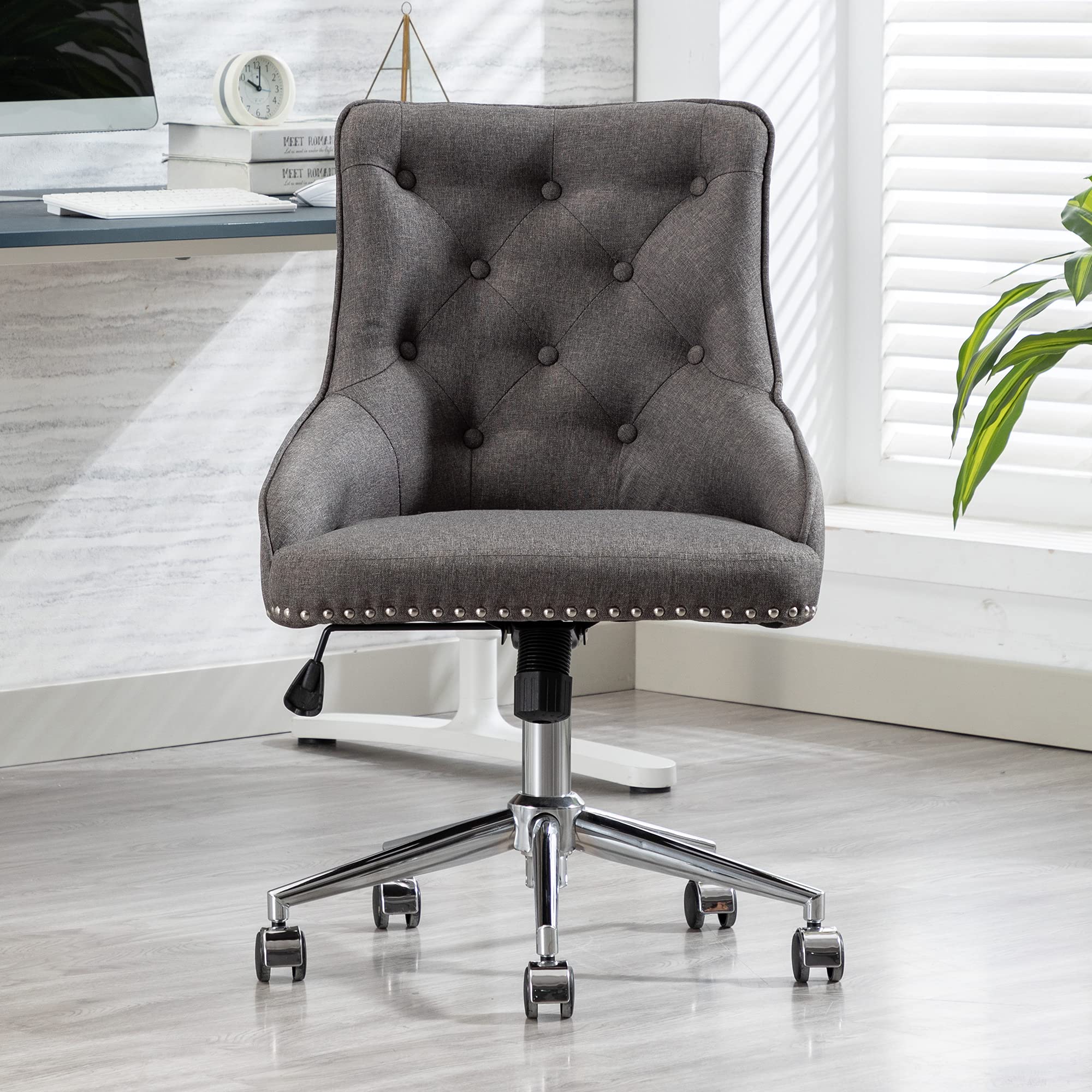 Buy BOSIXTY Office Desk Chair with MidBack Modern Fabric Computer Chair Swivel Height