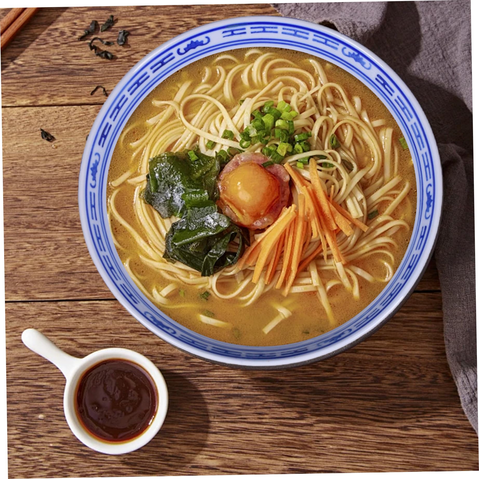 2 Stück Ramen-Nudelschüsseln blau-weiße chinesische Porzellanschüsseln 7 x 3 Zoll 800 ml große Keramik-Suppenschüsseln für Dessert Suppe Müsli und mehr