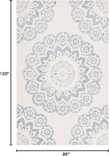 Miniatura 103 de SAFAVIEH Blossom Collection BLM108B - Alfombra cuadrada de lana de primera calidad, hecha a mano, 10 pies, color marfil/beige