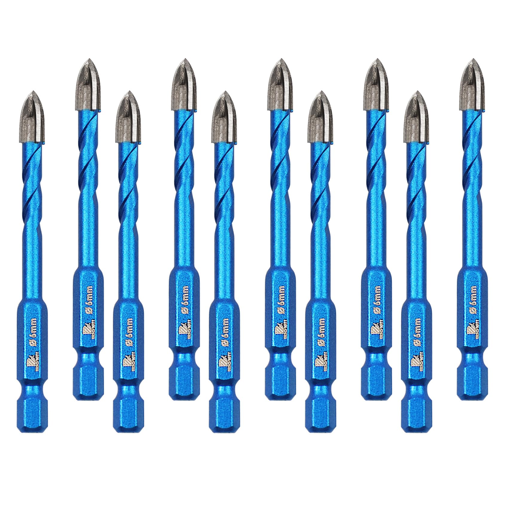 BRSCHNITT 20 mm diamantboor, 2 stuks zeskantschacht droogboorset voor porselein, keramiek, steen, graniet, marmer