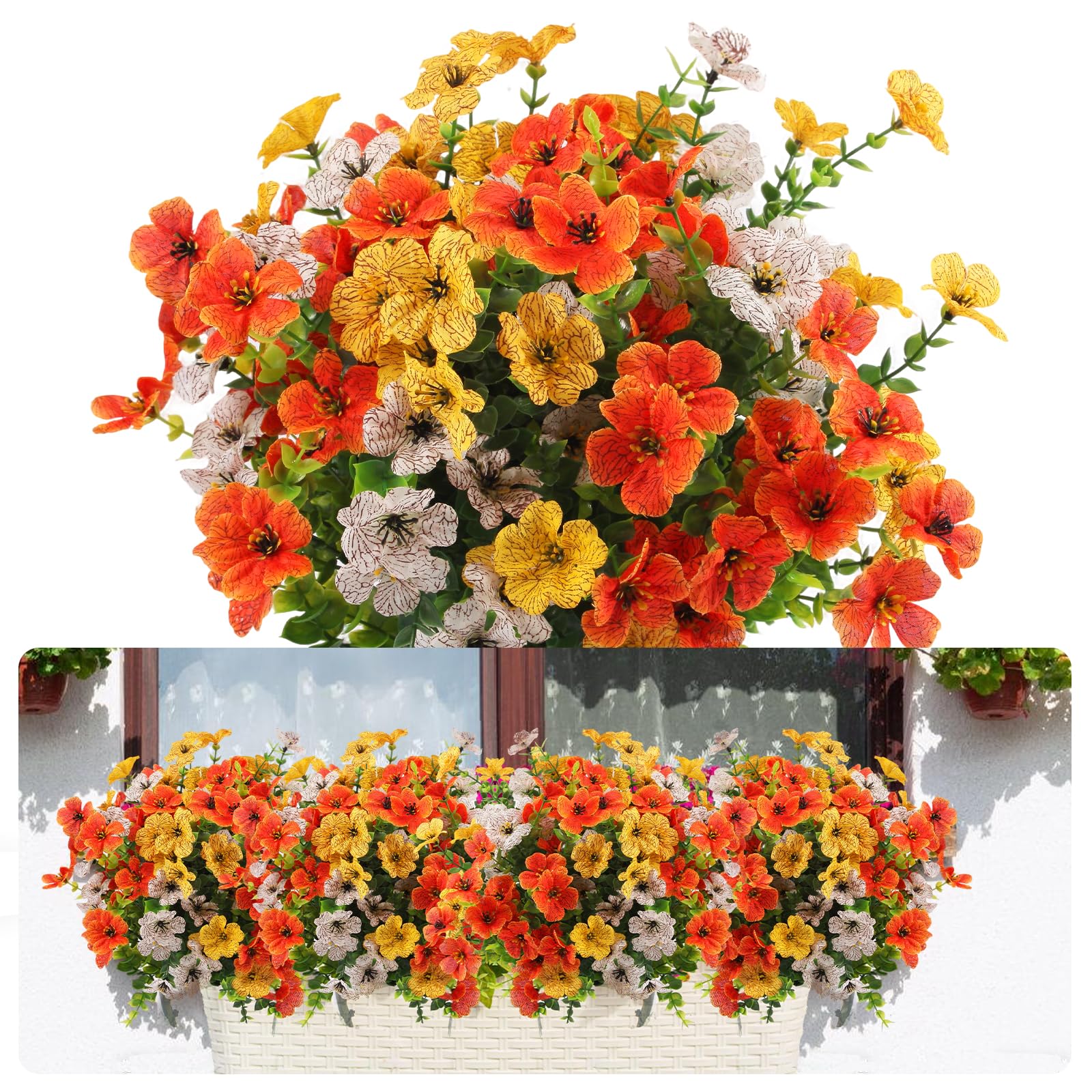msymsyu Fake Garden Flowers 7 Bundles Plastic flowers 36cm Fake Flowers