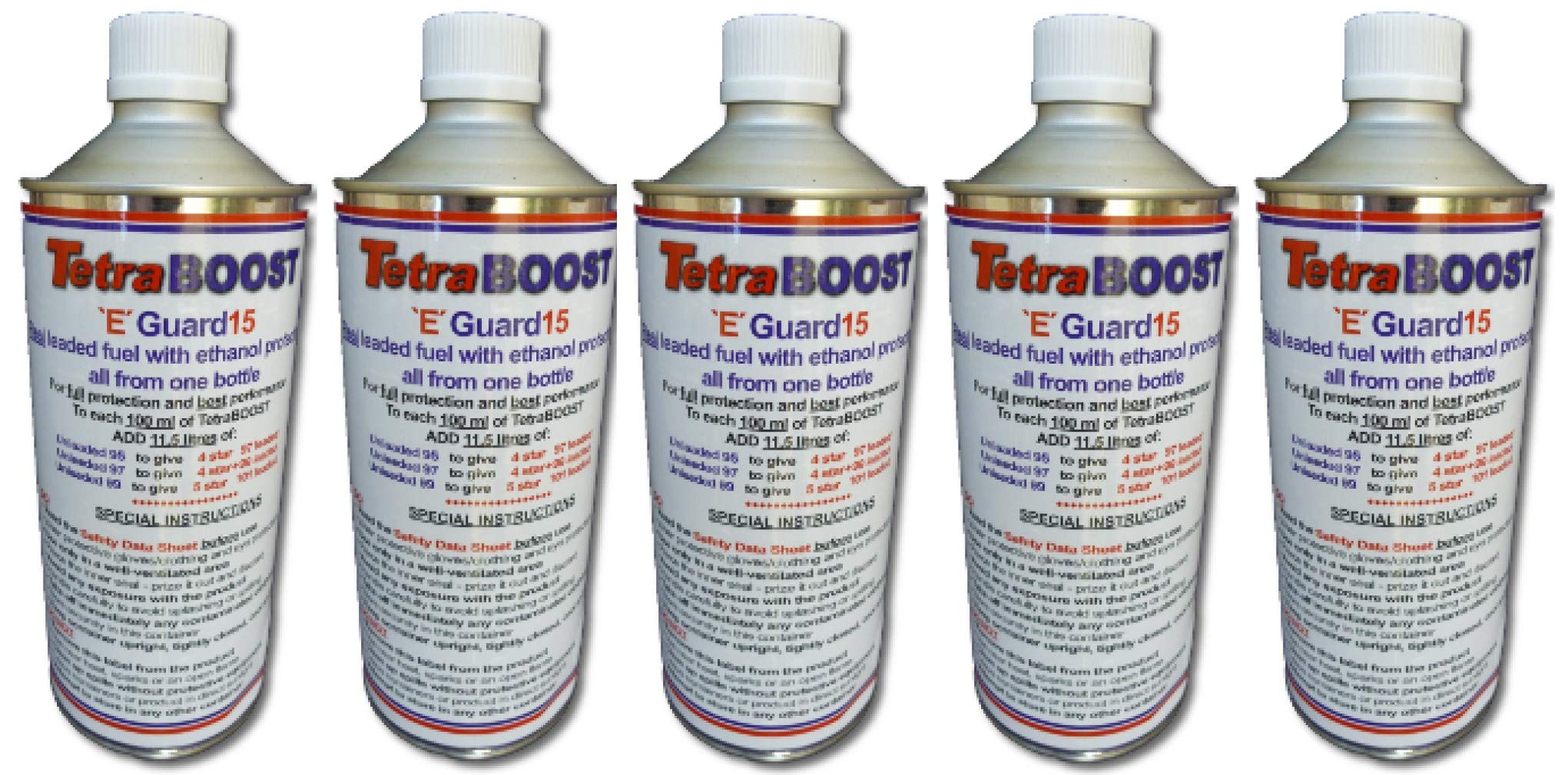E-Guard 15, Makes real Leaded fuel with ethanol protection, 5 x 945ml can