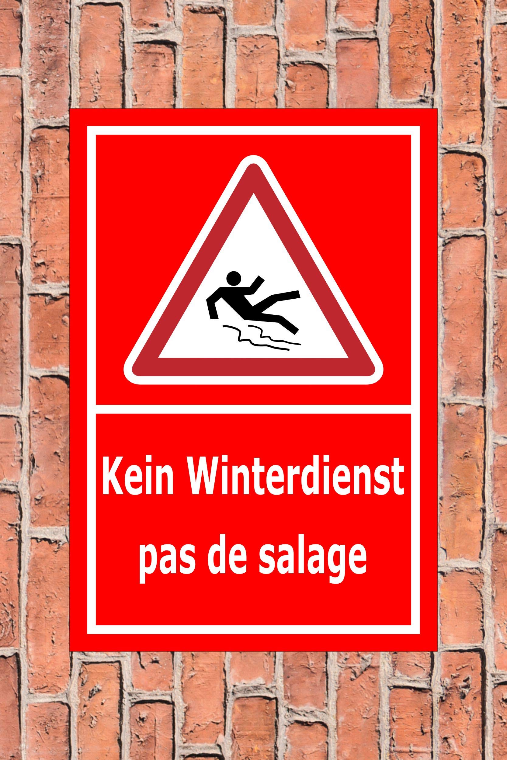 Aufkleber „Kein Winterdienst“ – 15x10 Cm, Wetterfest | Für Hauswand, Garagentor, Pfosten