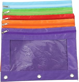 WATIIFUFU 5 peças de clipes de fichário bolsa de lápis bolsa de lápis Oxford blinder bilhetes bolsas de bolso saco de arquivo de pano pasta de escritório bolsa de documentos saco de pano com zíper saco de pano b5