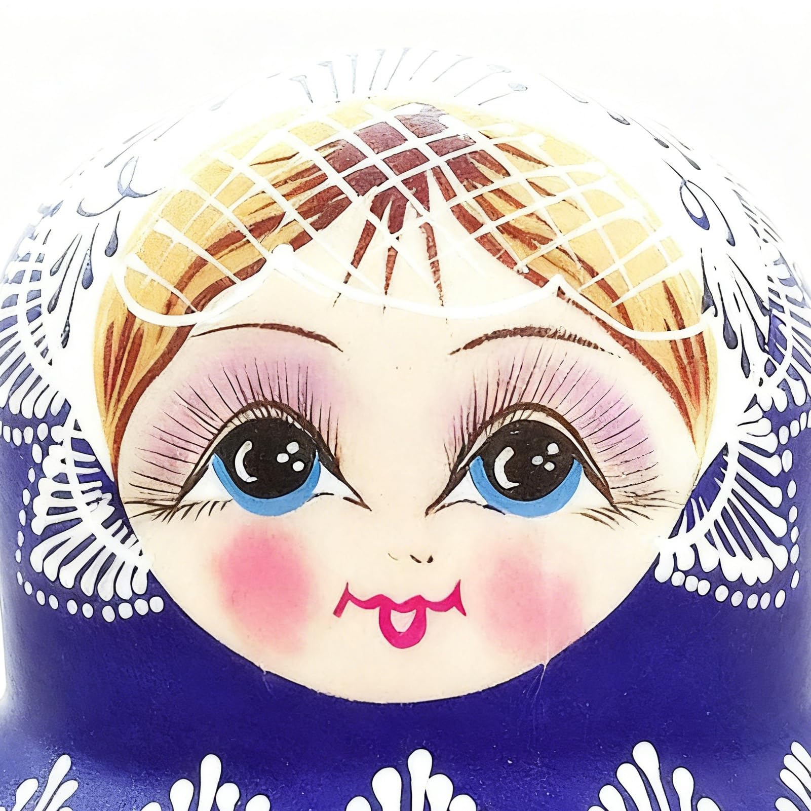 Muñecas Rusas para Adultos - 10 Piezas Madera Azul Y Porcelana Decoración De Escritorio | Muñecas Apilables Tradicionales | Para Niños, Adolescentes, Adultos, Coleccionistas, Cumpleaños, Fiestas,