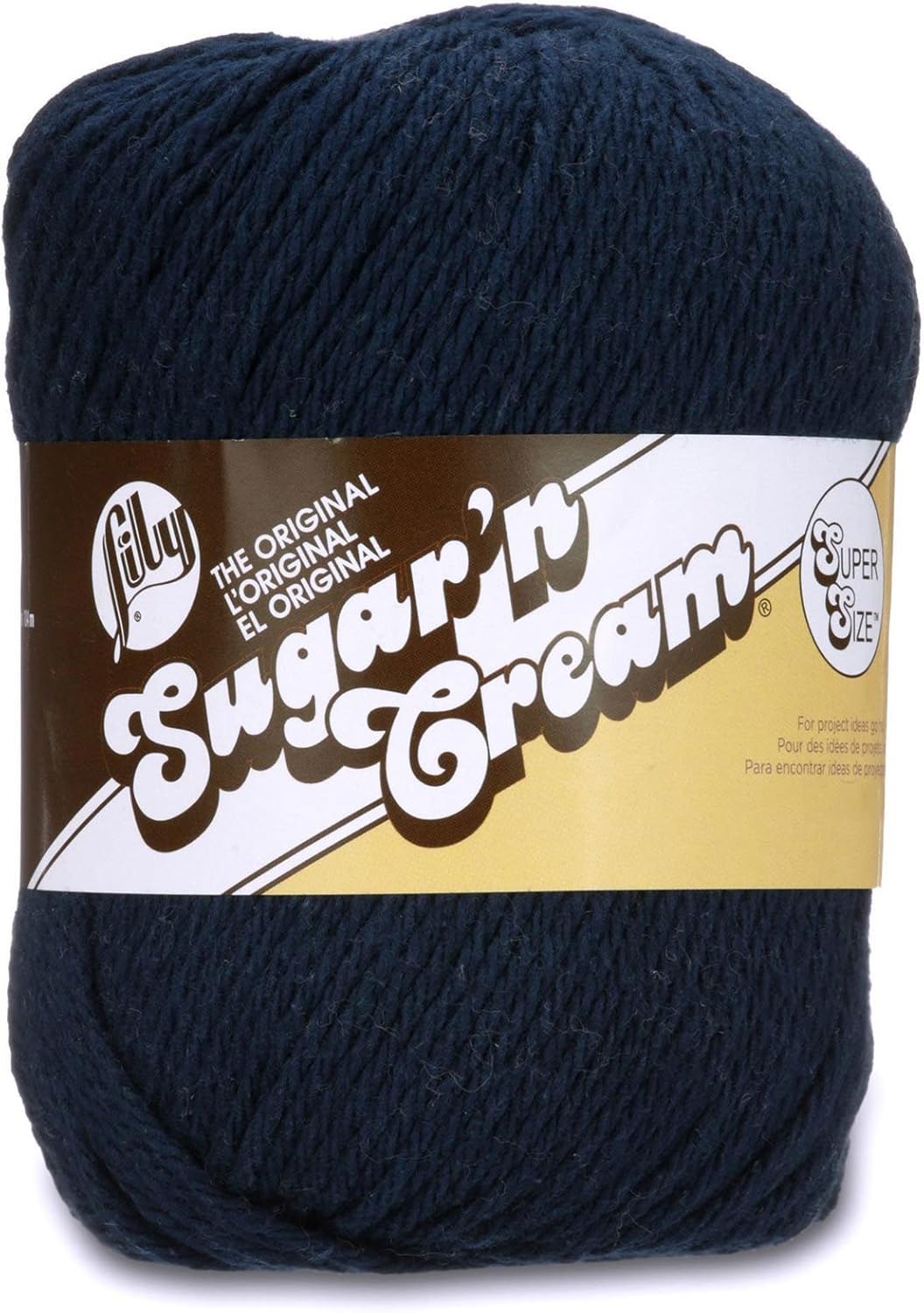 Lily Sugar 'N Cream Super Size Solid Yarn, 4oz, Gauge 4 Medium, 100% Cotton - Bright Navy - Machine Wash & Dry