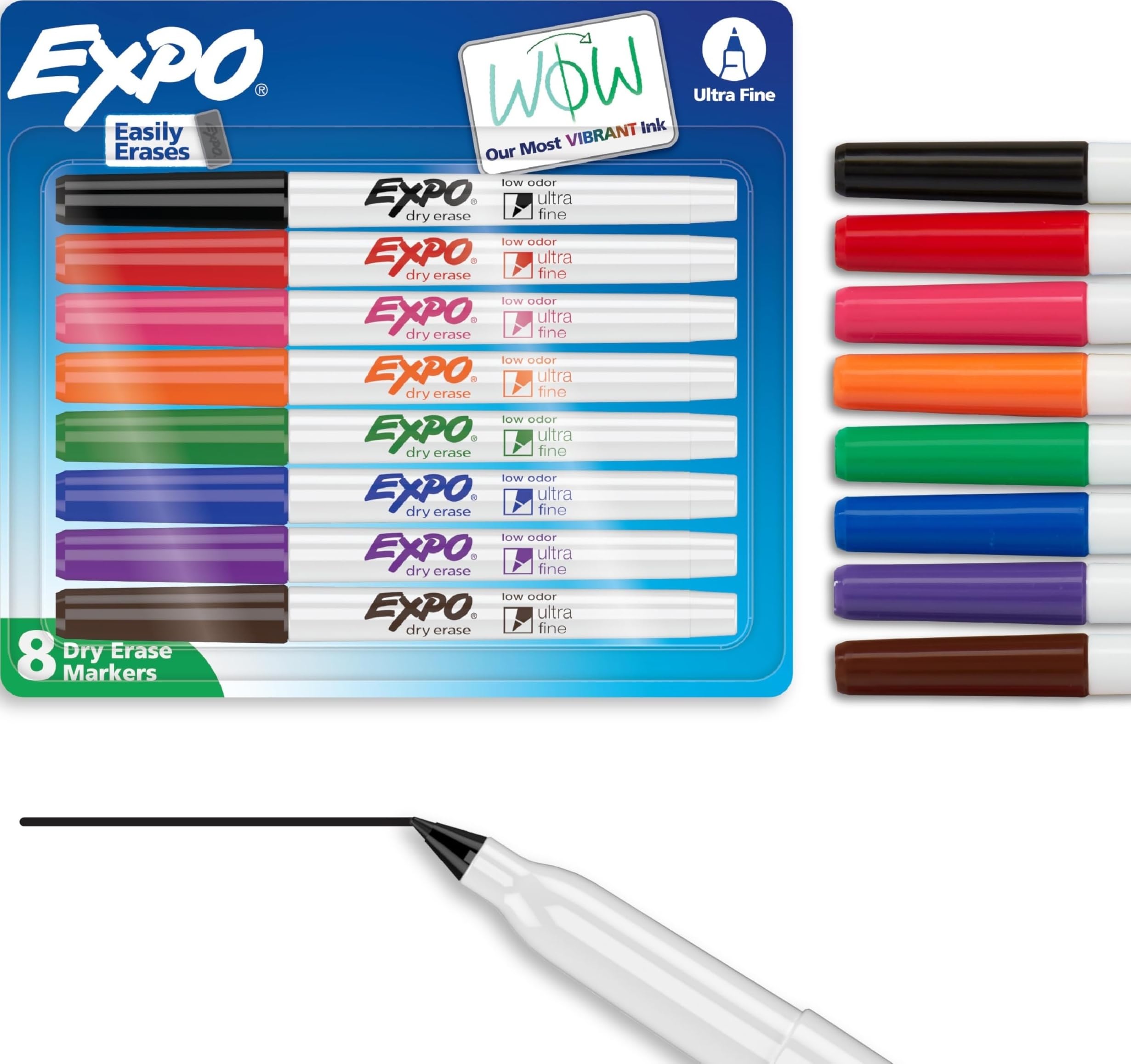 8-Count Assorted Color Dry Erase Markers