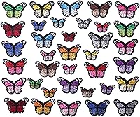 Vista 25 de 60 parches bordados de estilos surtidos al azar, parches para coser o planchar, apliques para ropa, pantalones de vestir, sombreros, jeans, flores