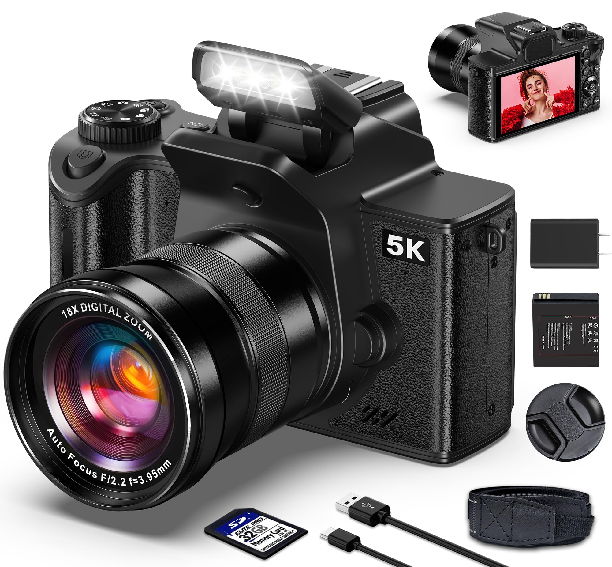 True 5K Digital Cameras for Photography - 80MP WiFi Vlogging Camera for YouTube with 4.0" Touch Screen, 18X Zoom, Lens Cap - Autofocus UHD One-Touch Macro Video Camara Gifts for Beginner Photographer-picture-25