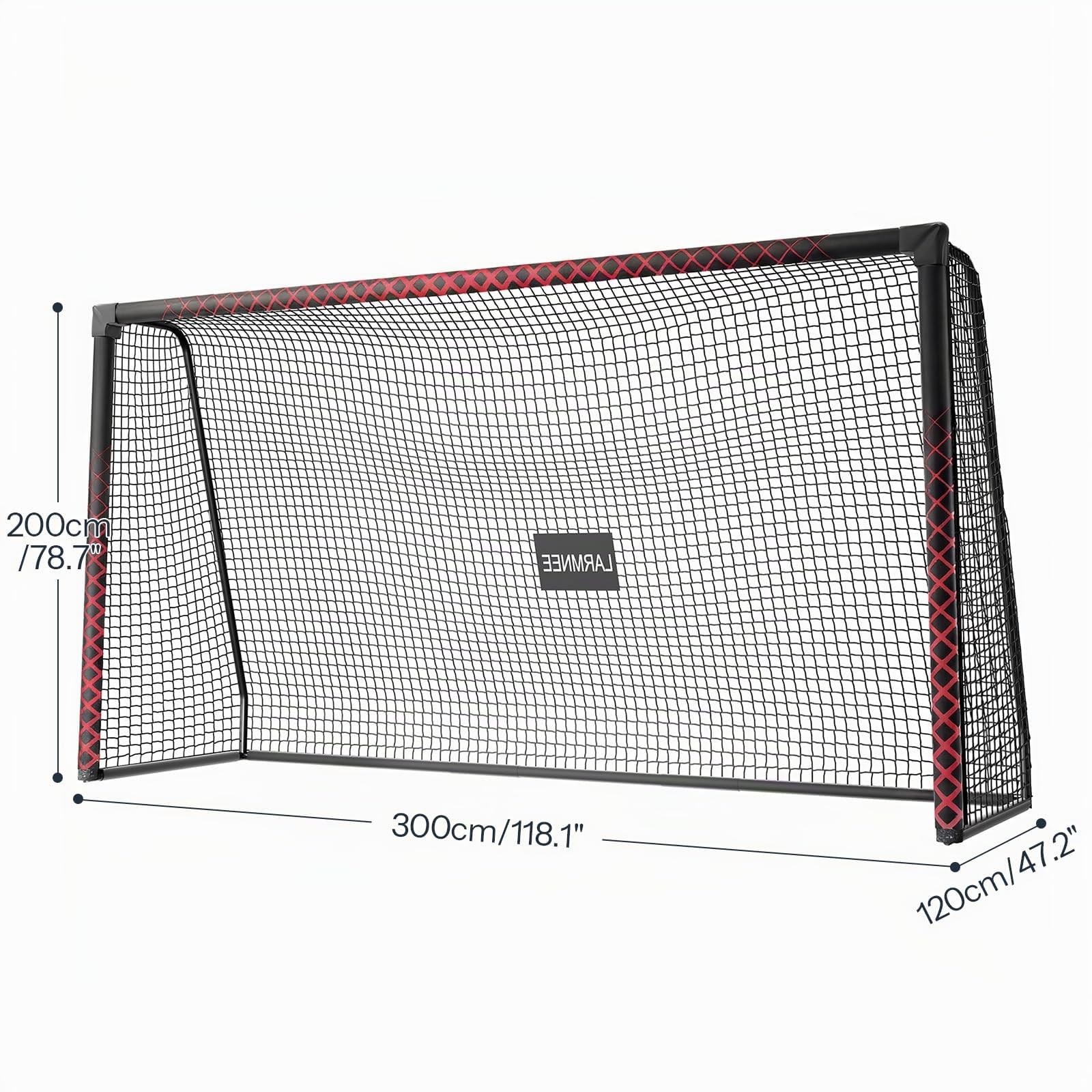 LARMNEE Portería de Fútbol Grande, Incluye Piquetas en U, con Protección de Espuma de Polietileno, para Exterior, Jardín y Campo de Juego