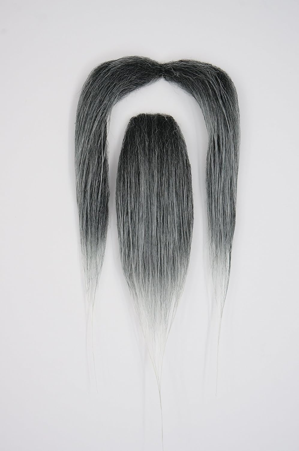 Mustaches Self Adhesive Shaolin Fake Mustache and Beard, Novelty, False Facial Hair, Costume Accessory for Adults, Salt and Pepper Color : Clothing, Shoes & Jewelry