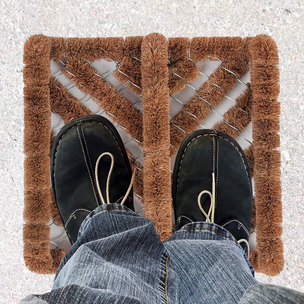 NINAMAR Natural Coir Boot Scraper Door Mat - 13 x 12 inch 1 Unit