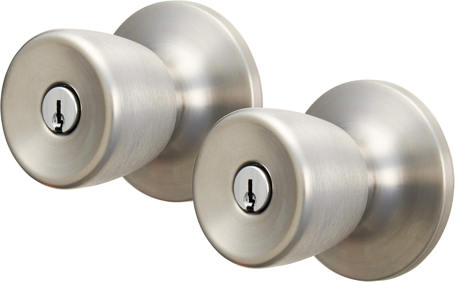 Hyper Tough Keyed Entry Tulip Style Doorknob, Stainless Steel(Ss) Finish, Twin Pack