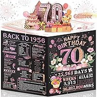 Vista 52 de Tarjeta de cumpleaños número 60 para hombres, mujeres y esposos, gigantes, desplegables, para desear felices 60, valoración de 1965, dorado y negro