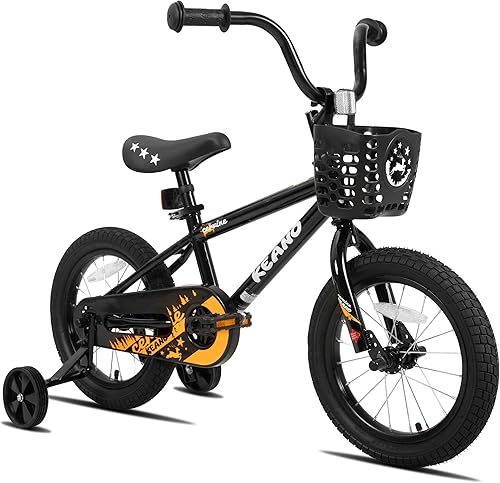 KEANO Cervine 14 16 20 Inch Kids Bike for Boys Girls Ages 3-10 Years, 14 16 Inch Toddler BMX Bikes with Training Wheels and Basket, 20 in Children