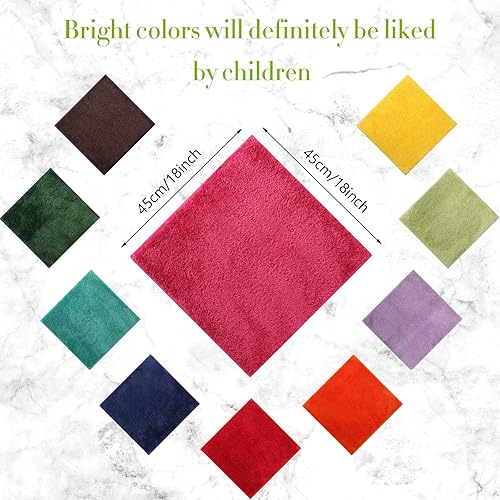 Miniatura 2 de Funtery 20 alfombras cuadradas de arcoíris para niños, para aula, a granel, 18 pulgadas, suaves y cálidas, alfombras de área para escuela,