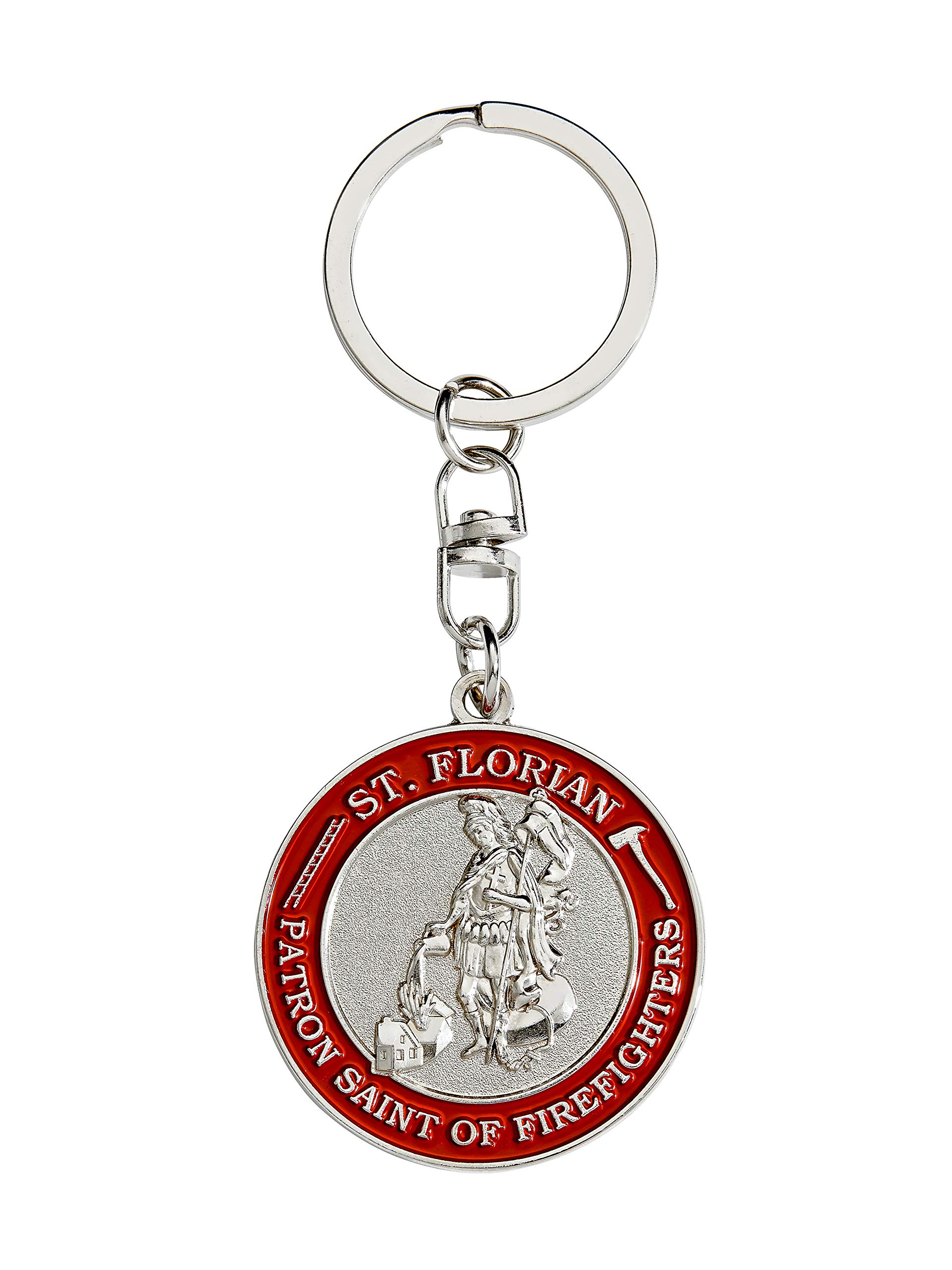 Hero's Valor St. Florian Patron Saint of Firefighters Keychain Challenge Coin Prayer 1-Pack (Single Item)