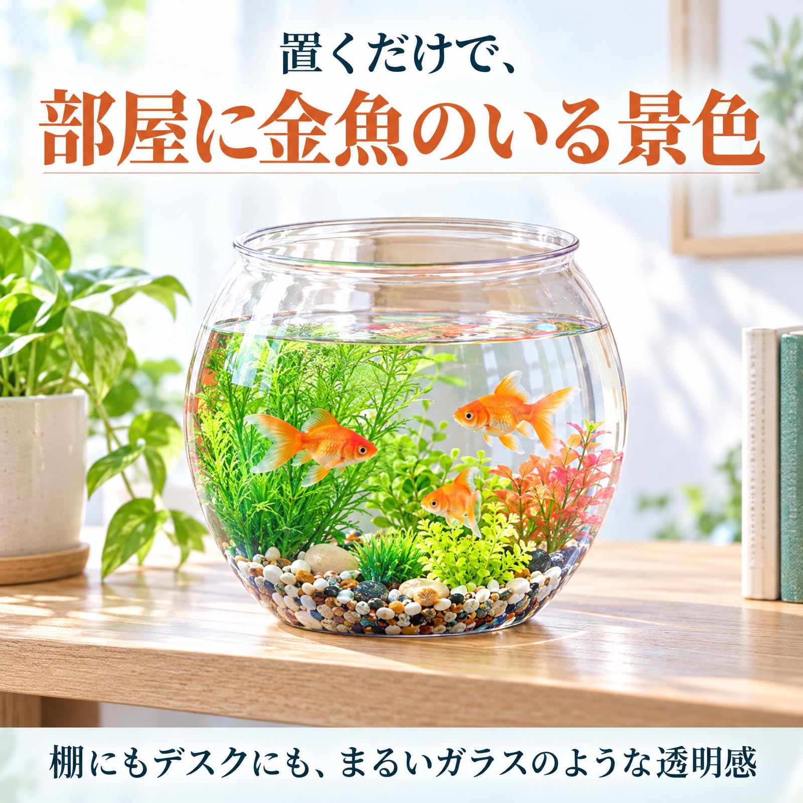 Amazon | ateena 金魚鉢 金魚 水槽 メダカ 鉢 容器 飼育 アクリル