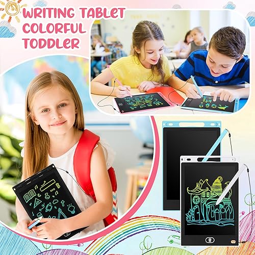 Miniatura 3 de Tinlade Paquete de 12 tabletas de escritura LCD para niños, tableros de dibujo electrónicos portátiles borrables de 8.5 pulgadas, juguetes de