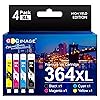 GPC Image Multipack Ink Cartridges Replacement for HP 364XL 364 Compatible with 5510 5520 5522 5524 6510 6520 B8550 C5388 7510 7520 4620 3070A (Black Cyan Magenta Yellow, 4-Pack) (Packaging may vary)