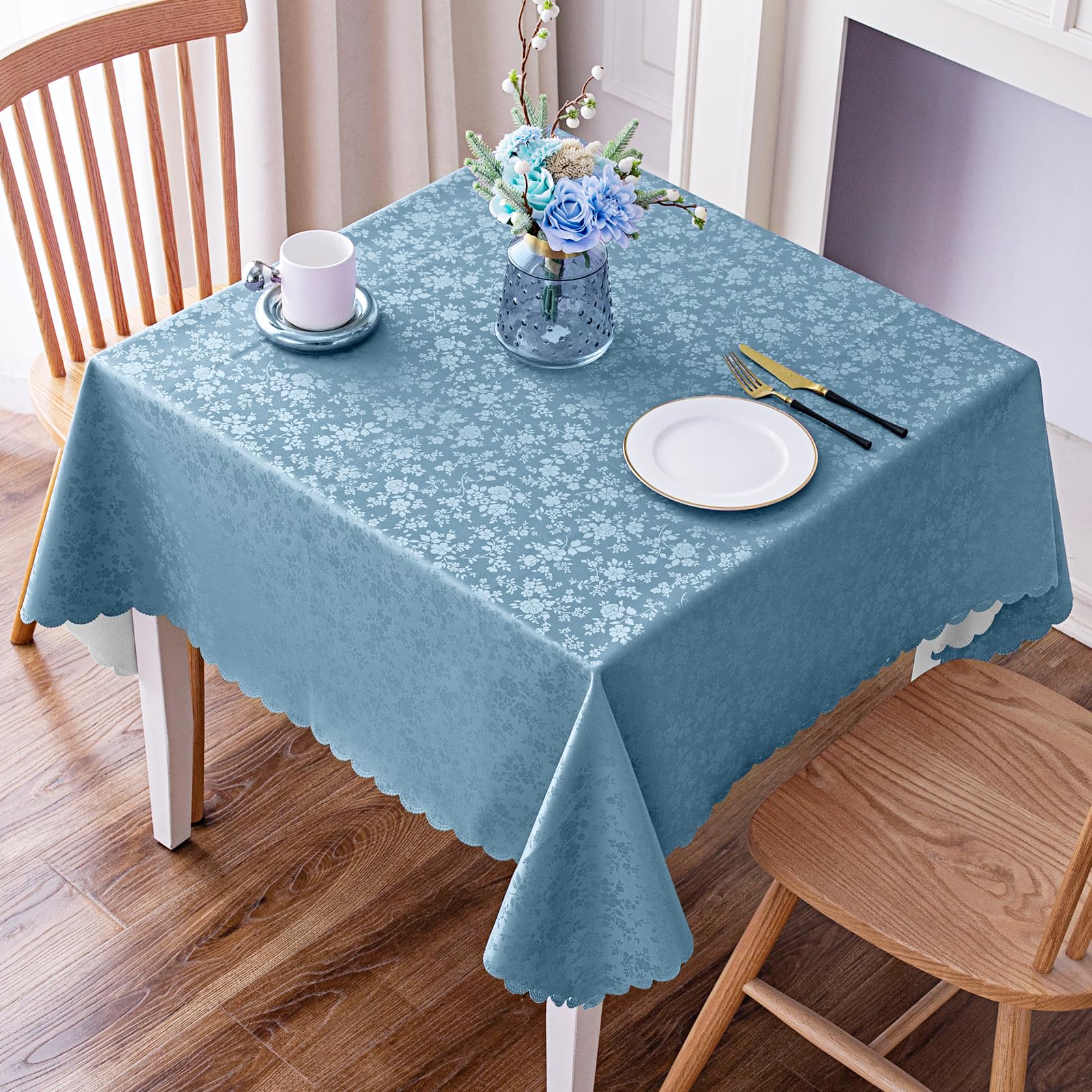 Smiry Square Waterproof Heavy Duty Vinyl Tablecloths, 60 x 60 Inch